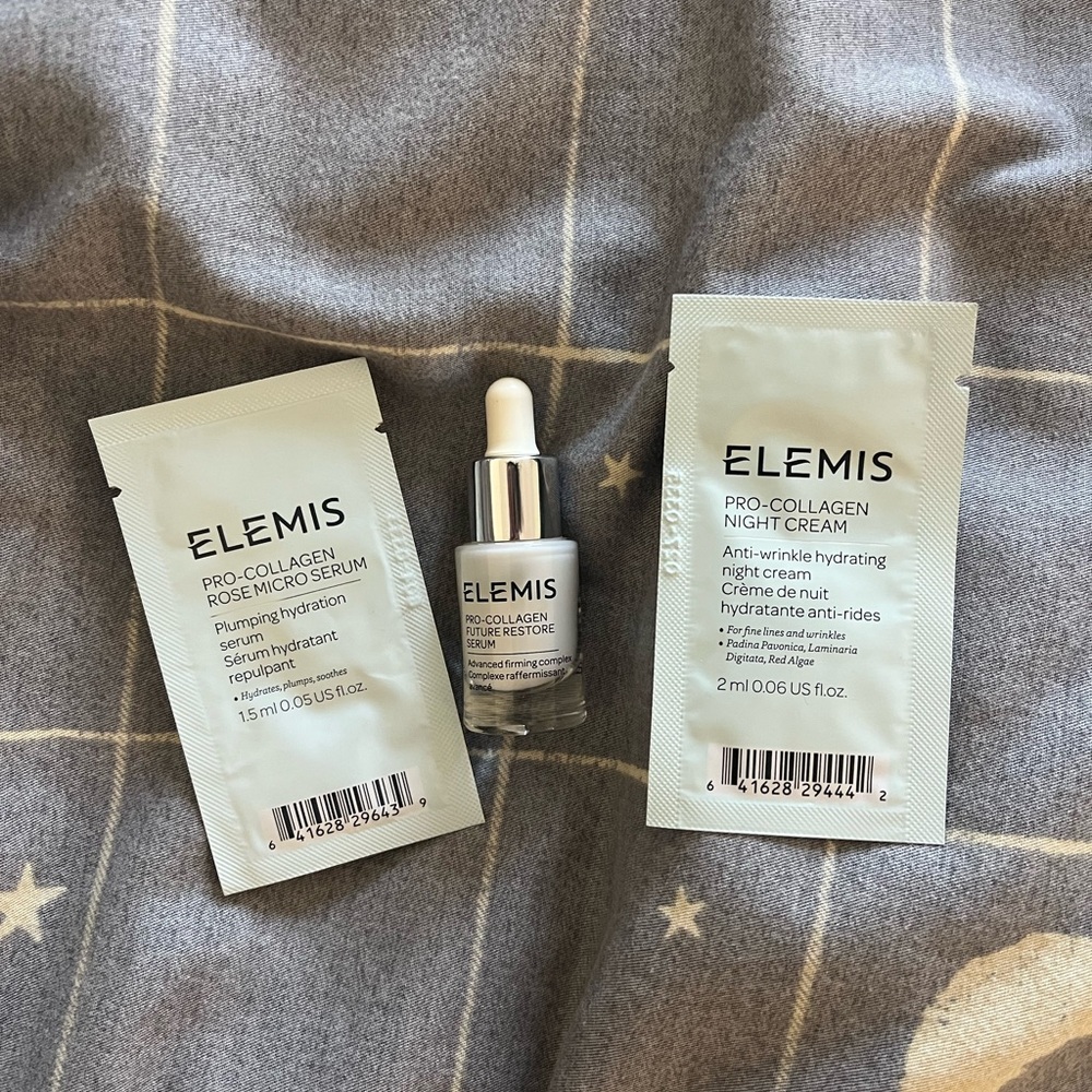 Elemis Pro-Collagen Rose Micro Serum & Night Skincare Beauty Cream - Travel Mini